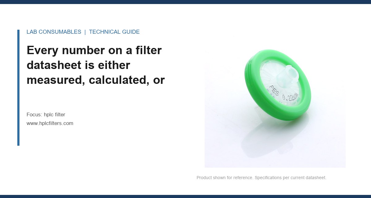 Every number on a filter datasheet is either measured, calculated, or