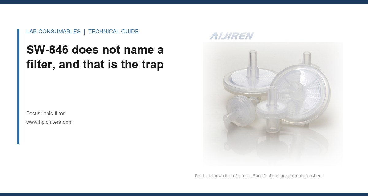 SW-846 does not name a filter, and that is the trap